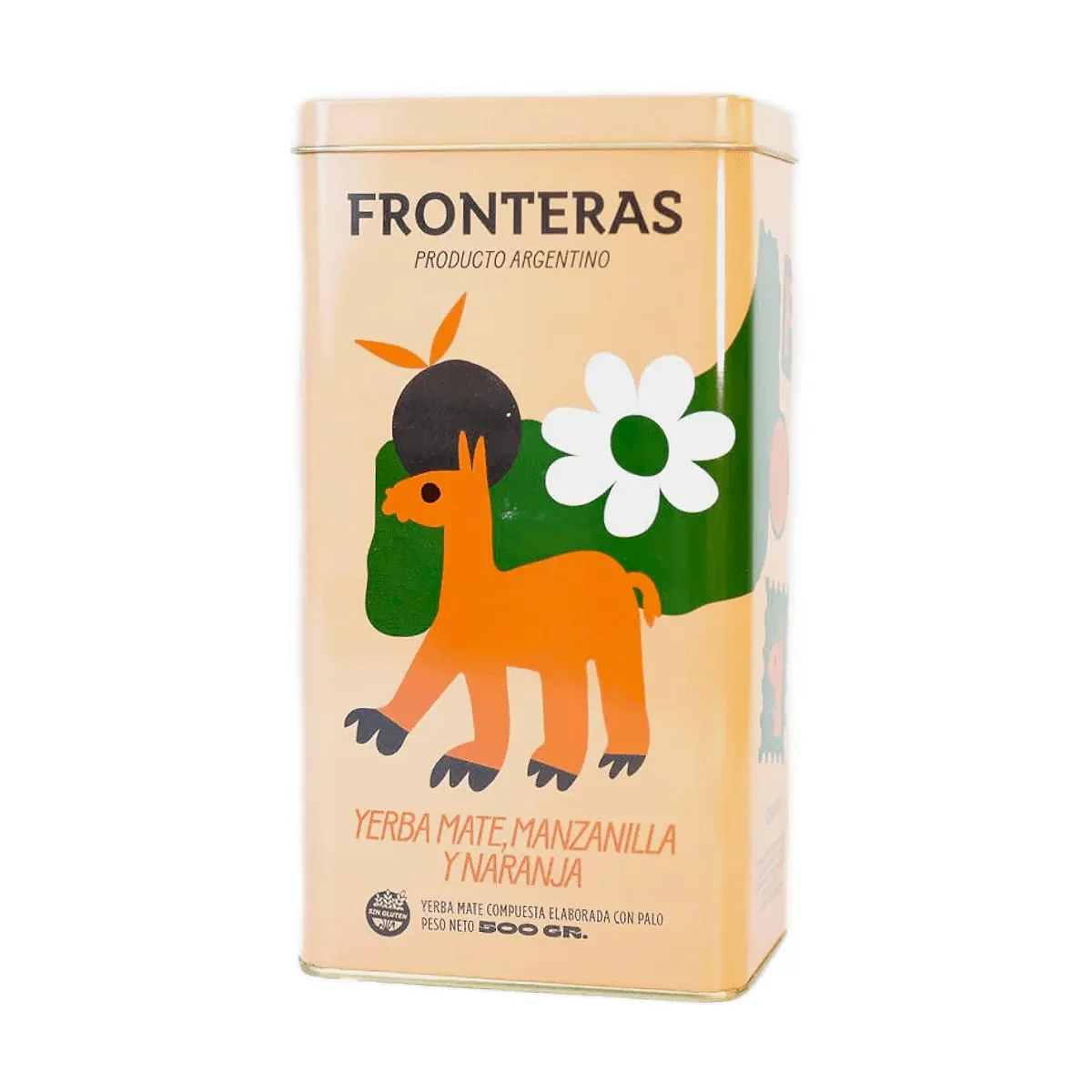 Fronteras - Yerba mate de manzanilla y naranja en lata x 500 gr