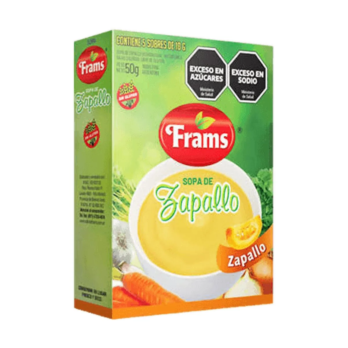 Frams - Sopa instantanea light sabor zapallo y 4 quesos x 50 gr