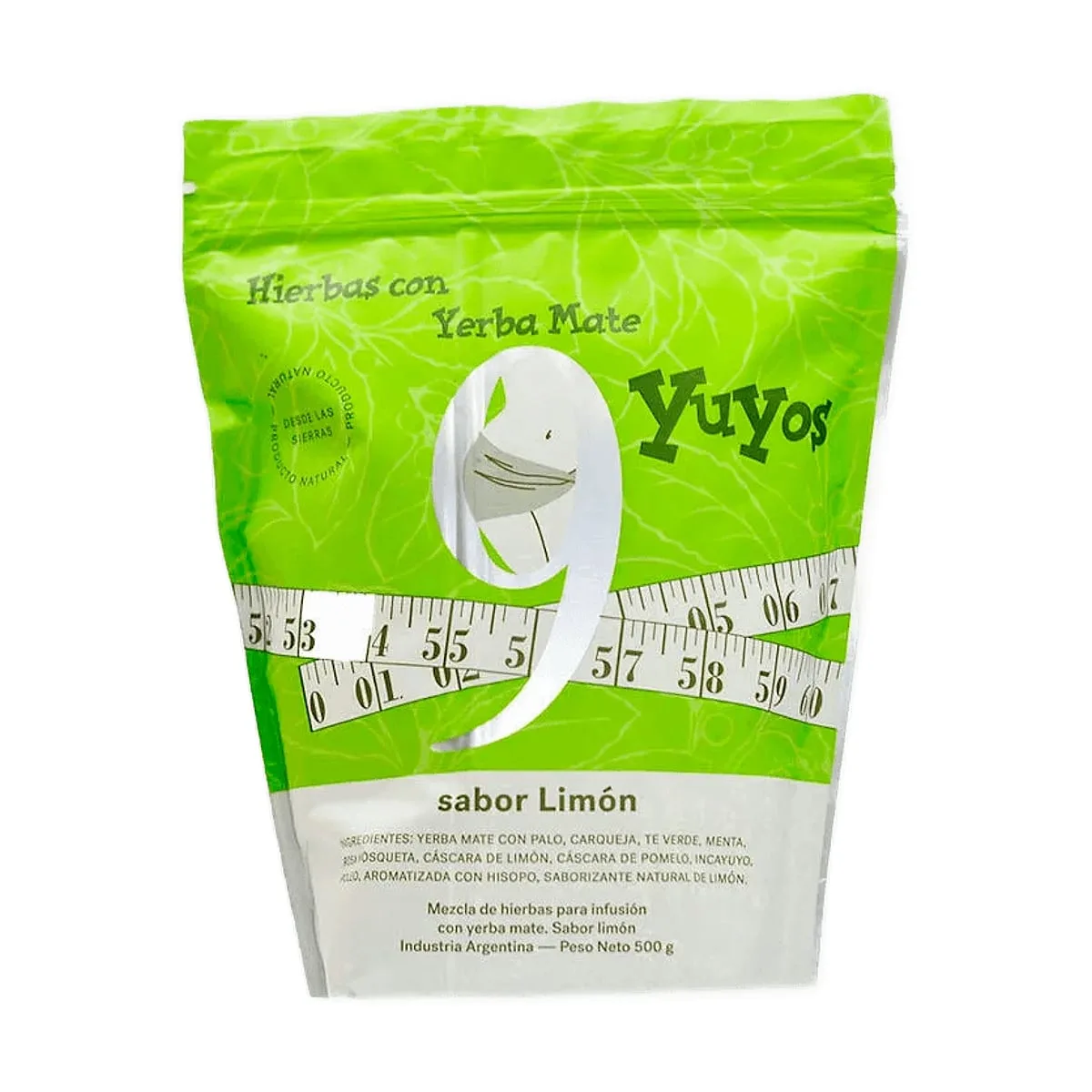 9 Yuyos - Yerba mate sabor limón x 500 gr