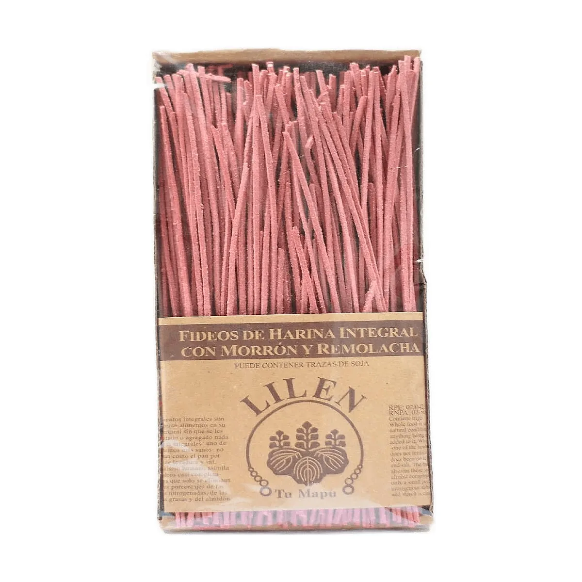 Lilen - Fideos de harina integral con morrón y remolacha x 500 gr
