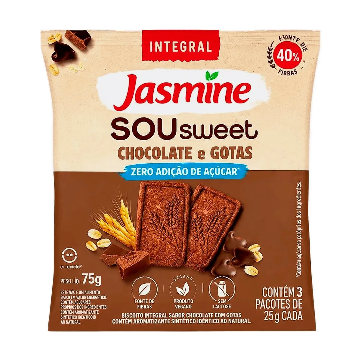 Jasmine - Galletitas con sabor a chocolate x 75 gr