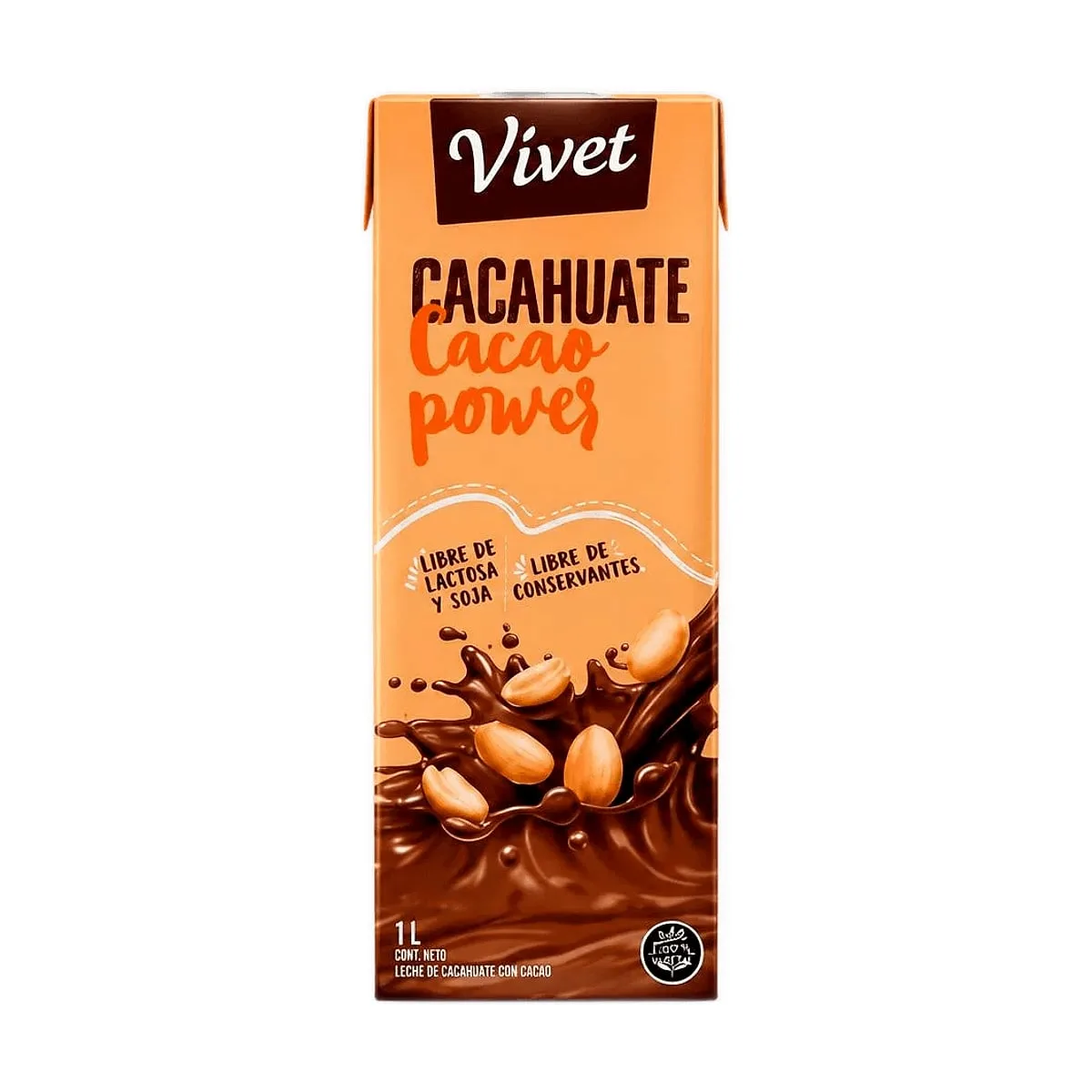 Vivet - Leche de cacahuate chocolate x 1 lt