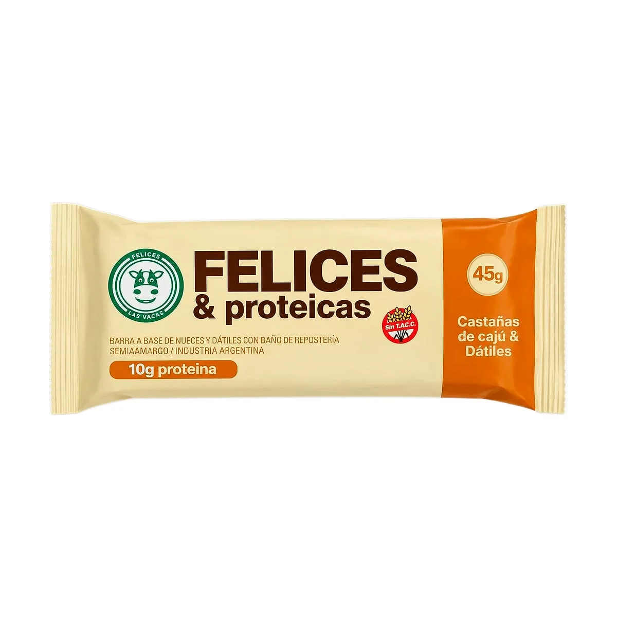 Felices Las Vacas - Barra proteica con castañas de caju x 45 gr