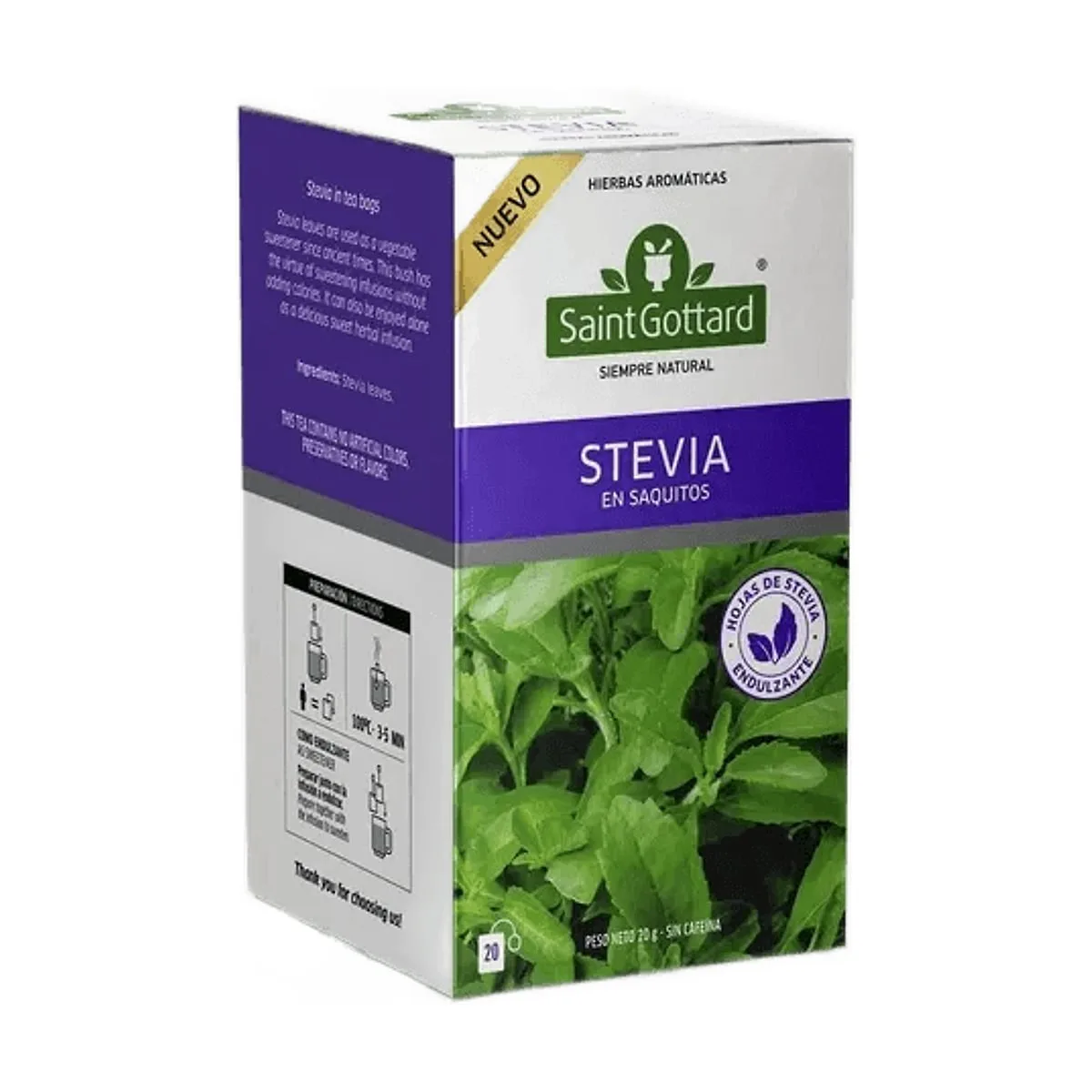 Saint Gottard - Stevia x 20 saq