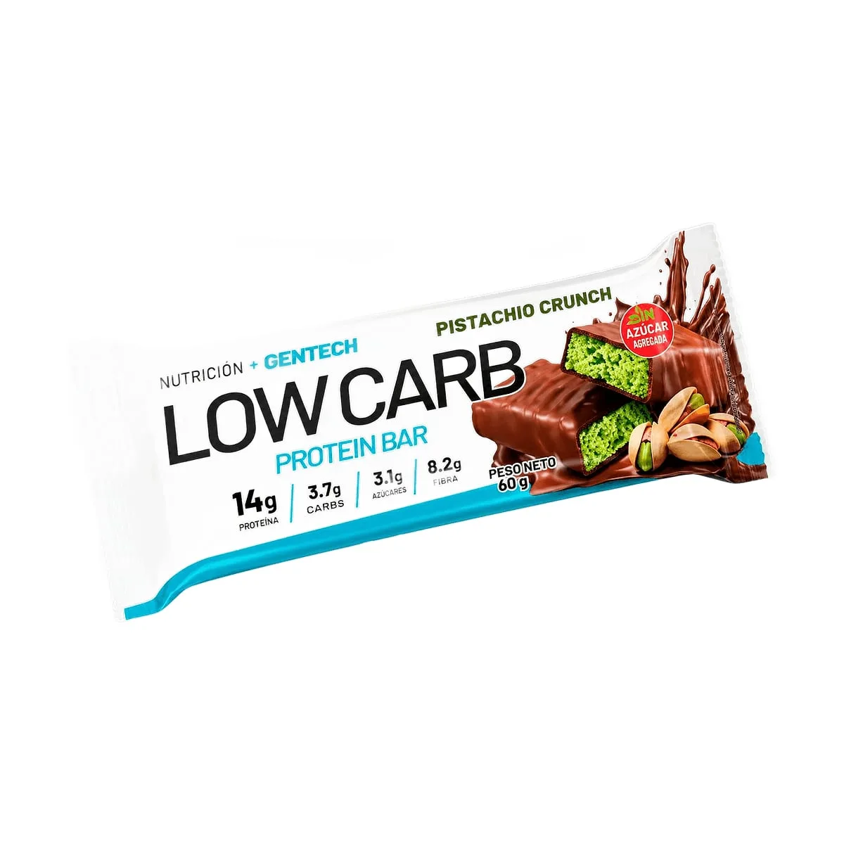 Gentech - Barra proteica pistacho crunch x 60 gr