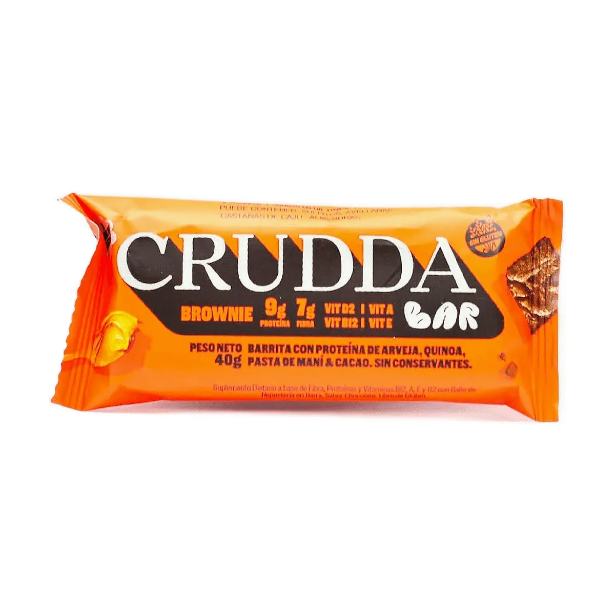 Crudda - Barrita sabor brownie x 40 gr