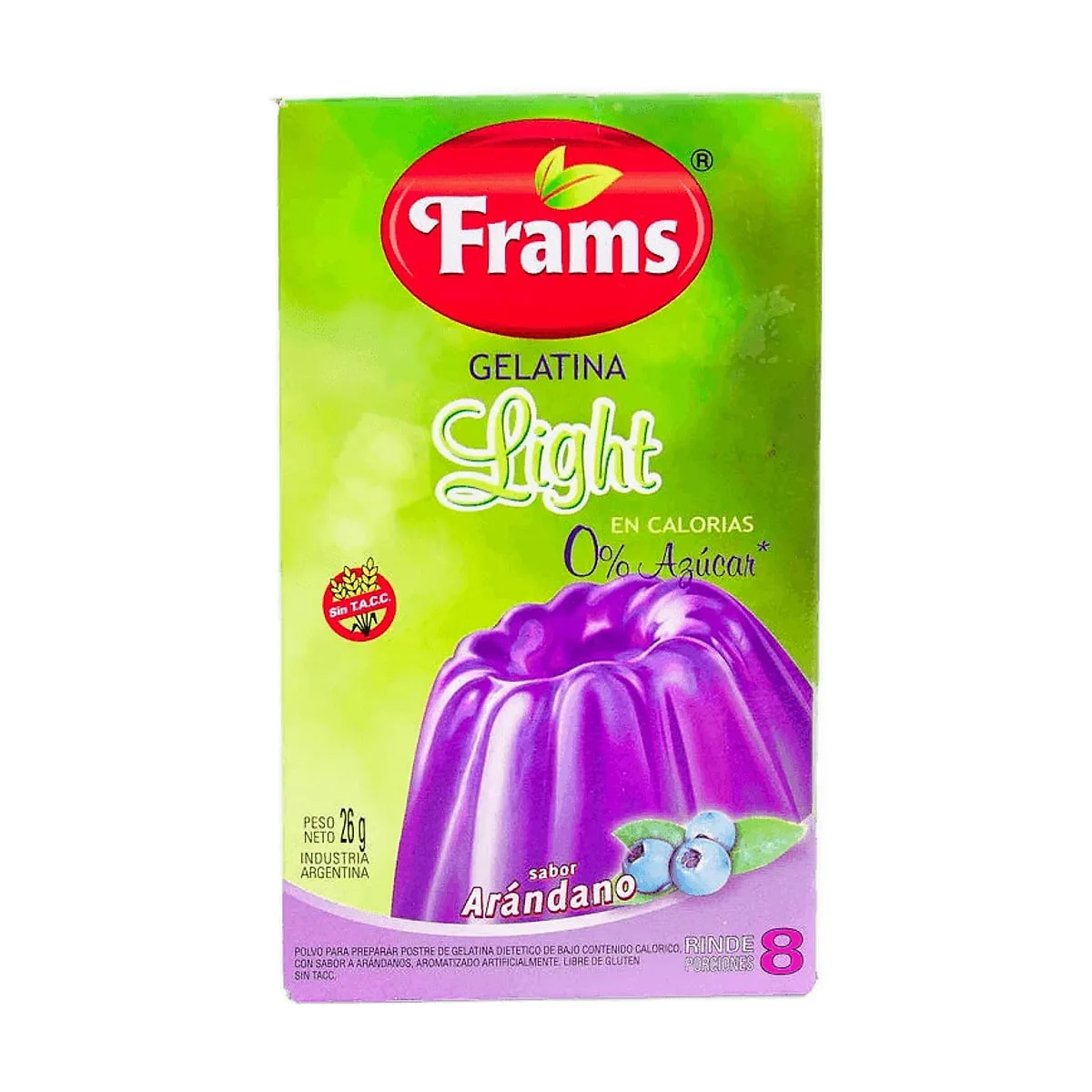 Frams - Gelatina light sabor arandano x 26 gr