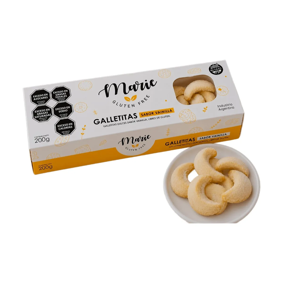 Marie - Galletitas gluten free sabor vainilla x 200 gr