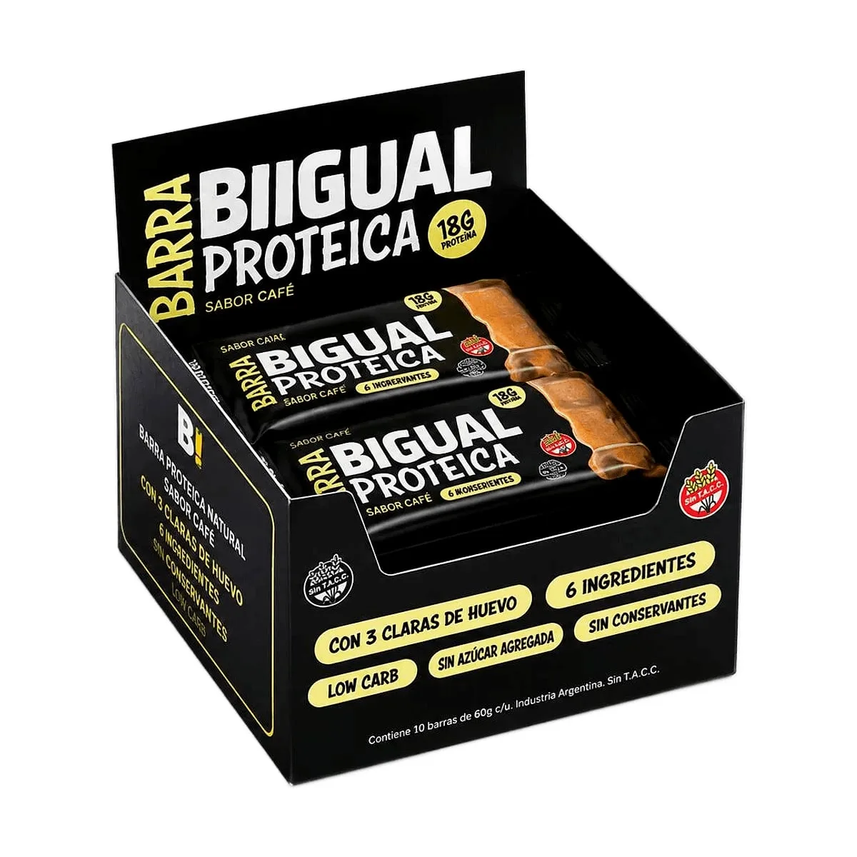 Bigual - Barra proteica sabor cafe x 50 gr