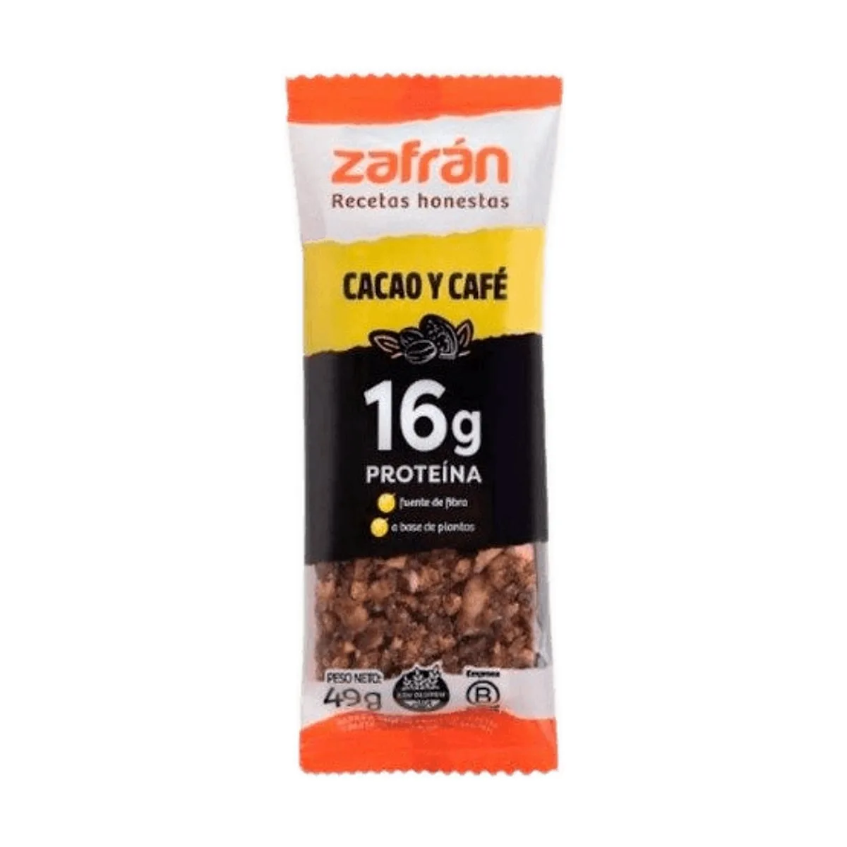 Zafran - Barrita proteica sabor cacao y cafe x 49 gr