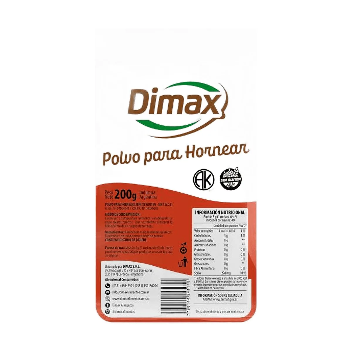 Dimax - Polvo para hornear 200 gr