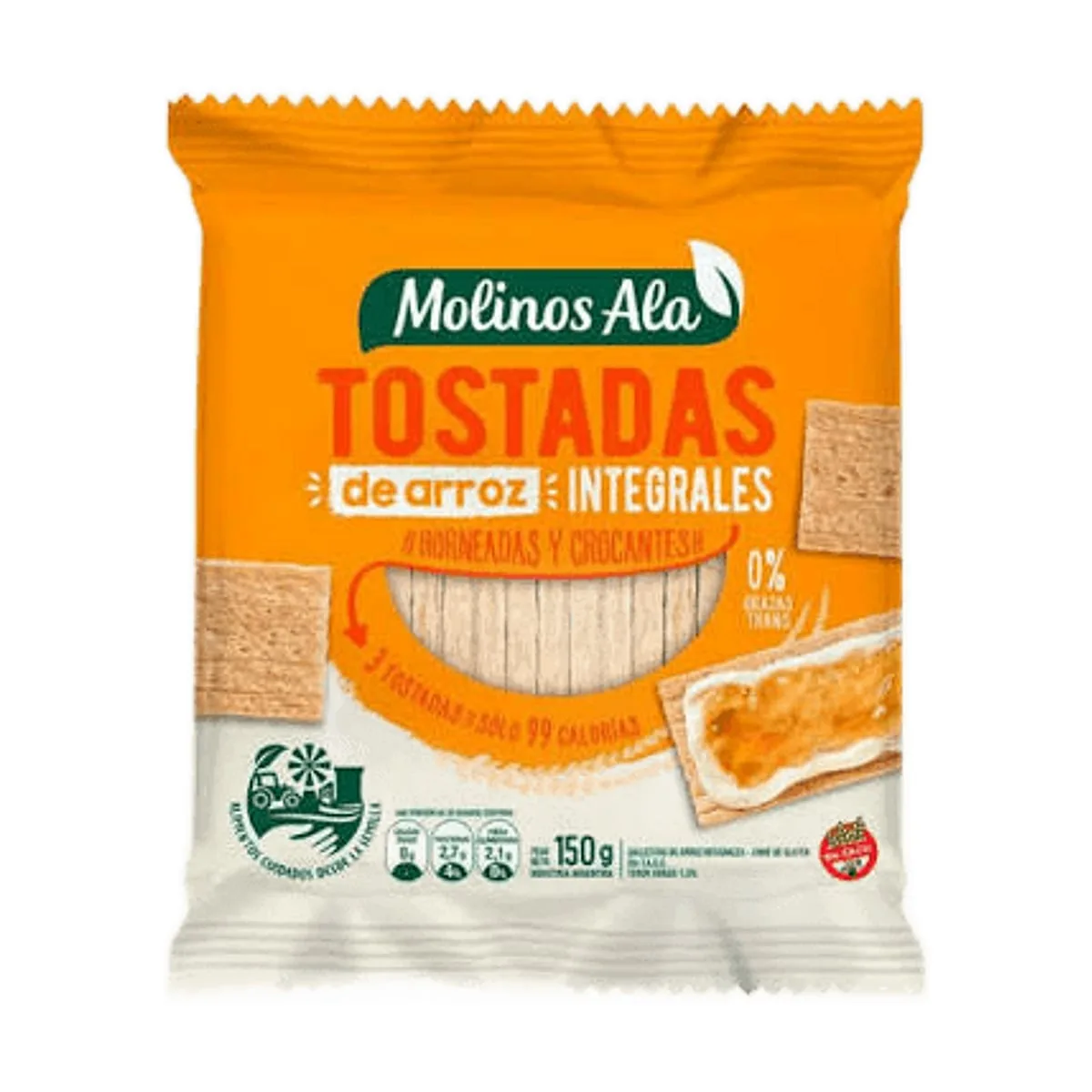 Molinos Ala - Tostadas de arroz integrales x 150 gr