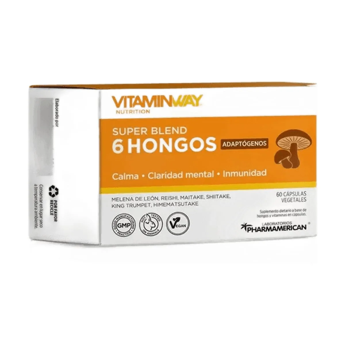 Vitamin Way - 6 Hongos Adaptogenos x 60 cap