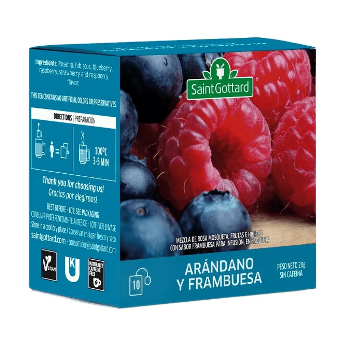 Saint Gottard - Té de arandano y frambuesa x 10 saq
