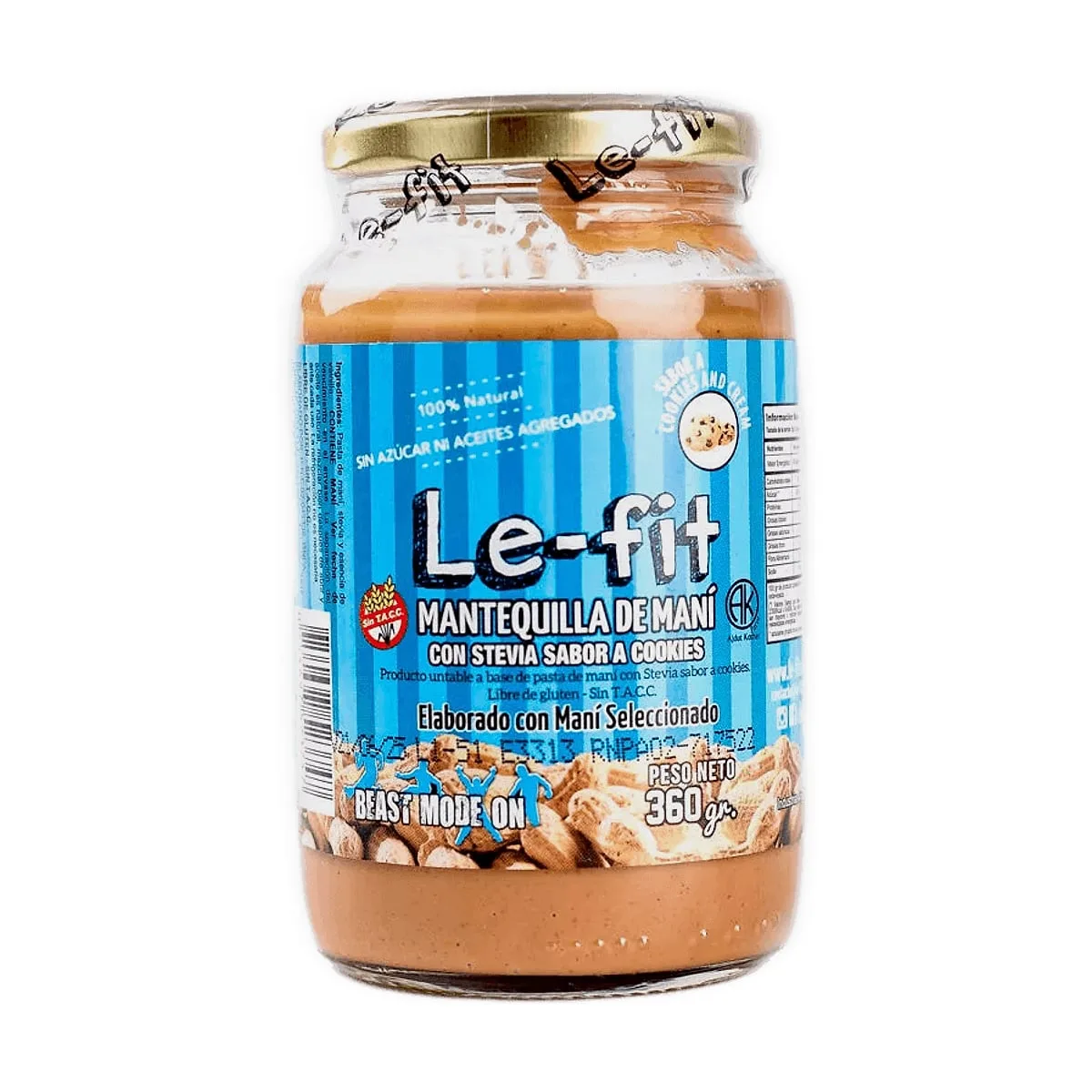 Le Fit - Mantequilla de mani sabor cookies and cream x 360 gr