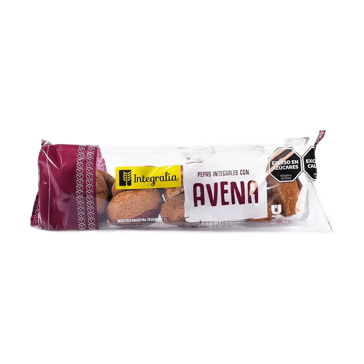Integralia - Pepas integrales con avena x 270 gr