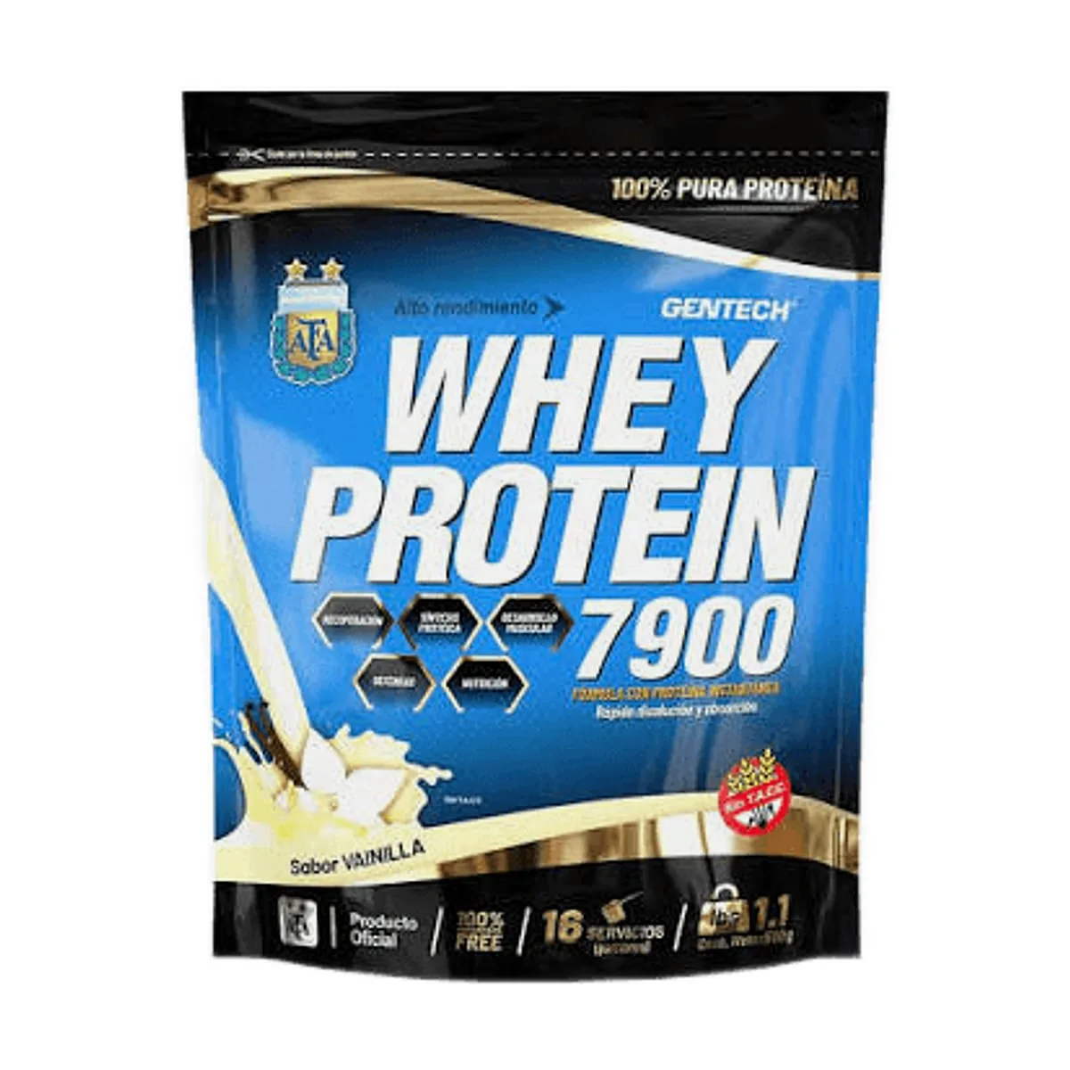 Gentech - Whey protein sabor vainilla x 500 gr