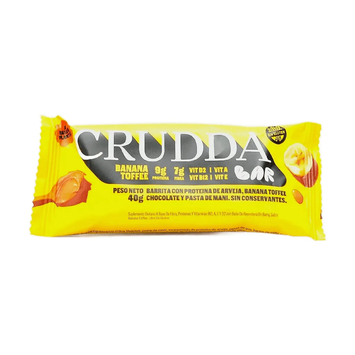 Crudda - Barrita sabor banana toffee x 40 gr