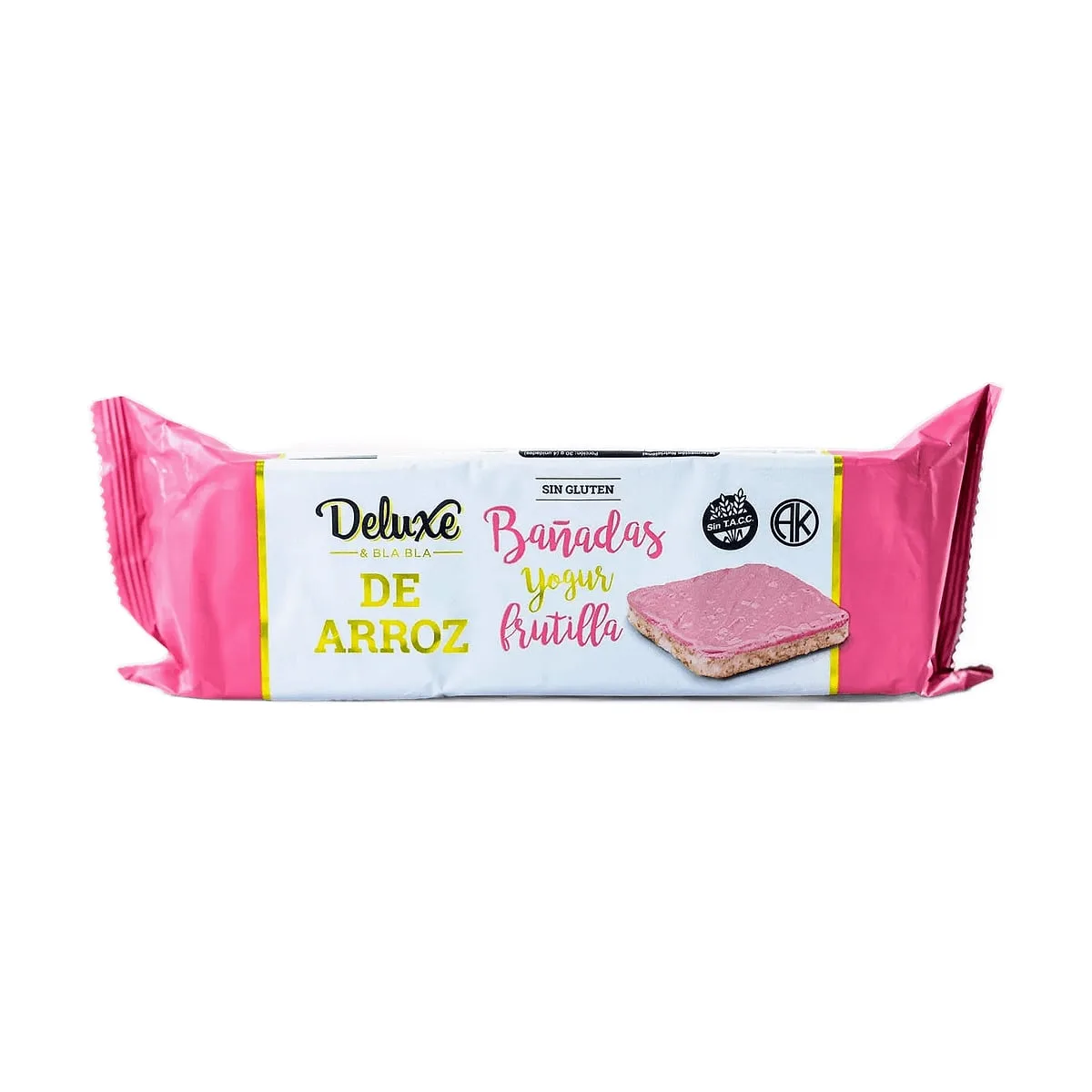 Deluxe - Galletitas de arroz bañadas sabor yogurt de frutilla x 115 gr