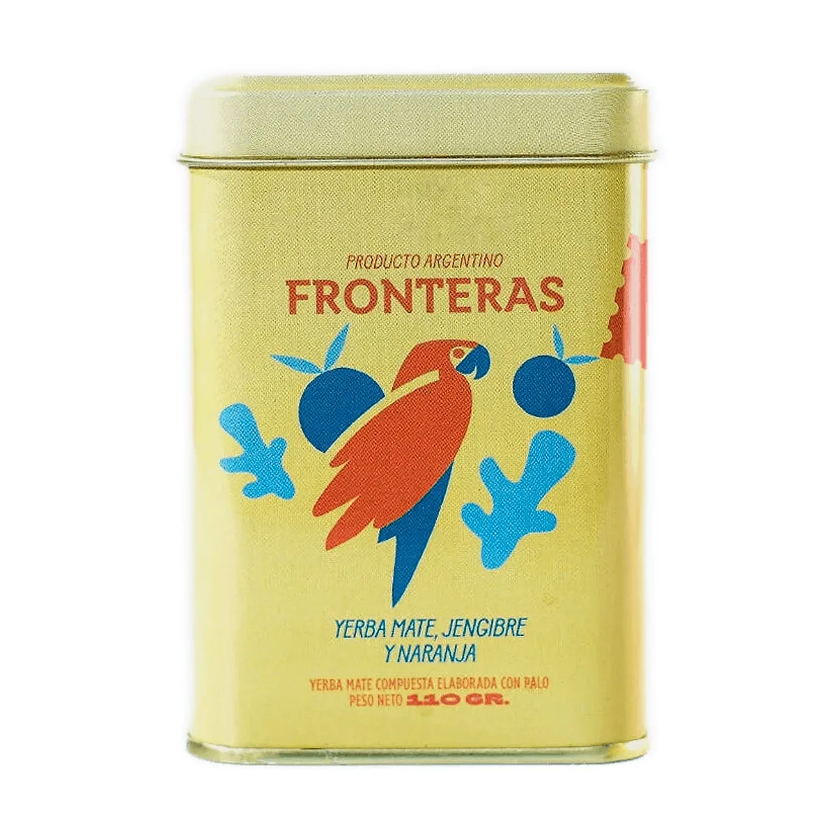 Fronteras - Yerba mate de jengibre y naranja lata chica x 110 gr