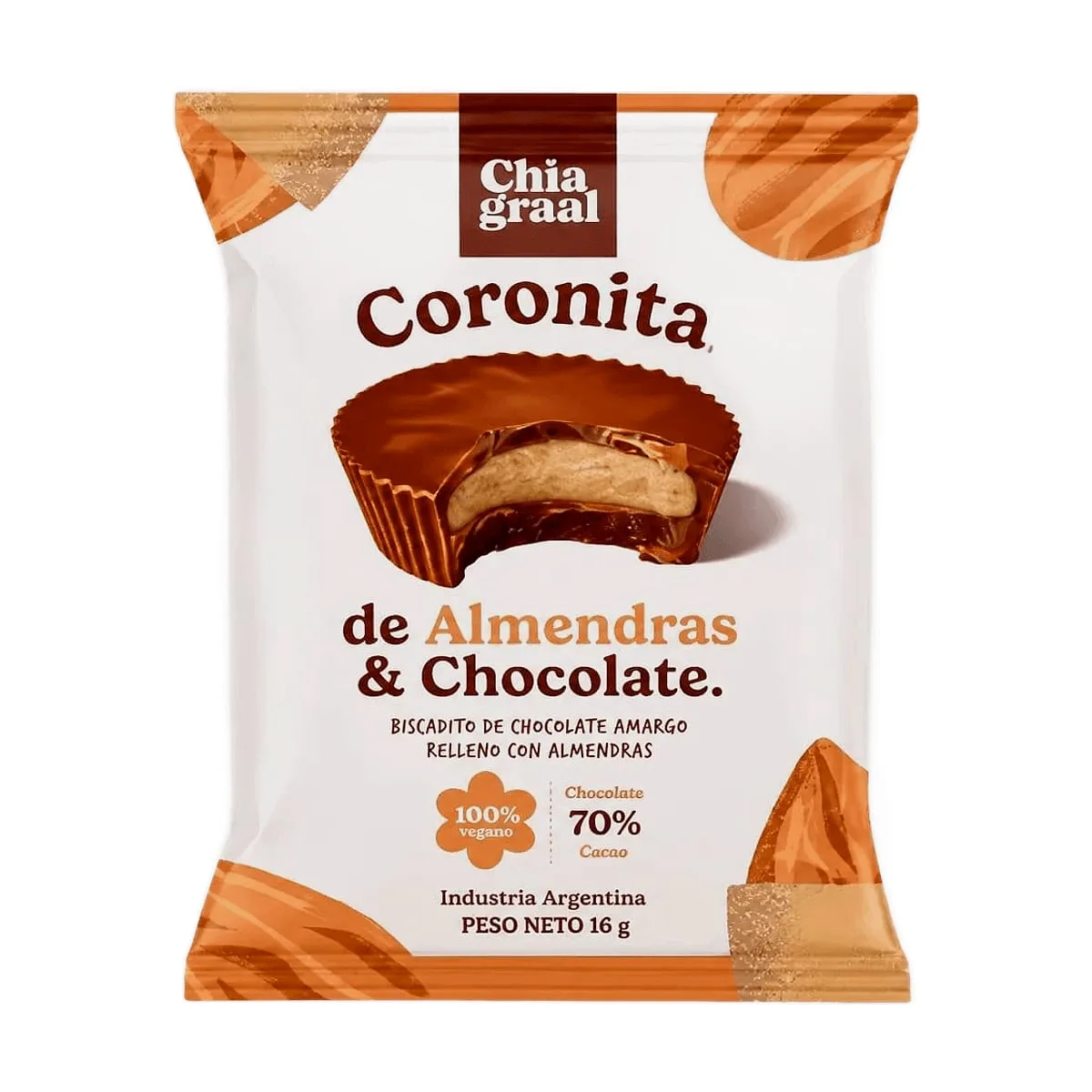 Chia Graal - Coronita de almendras y chocolate x 16 gr