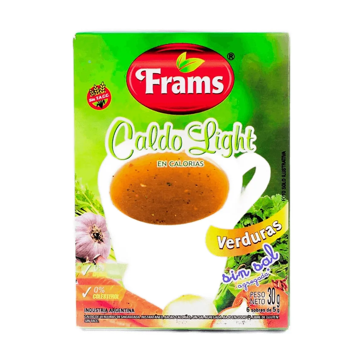 Frams - Sopa instantanea light de verduras sin sal x 50 gr