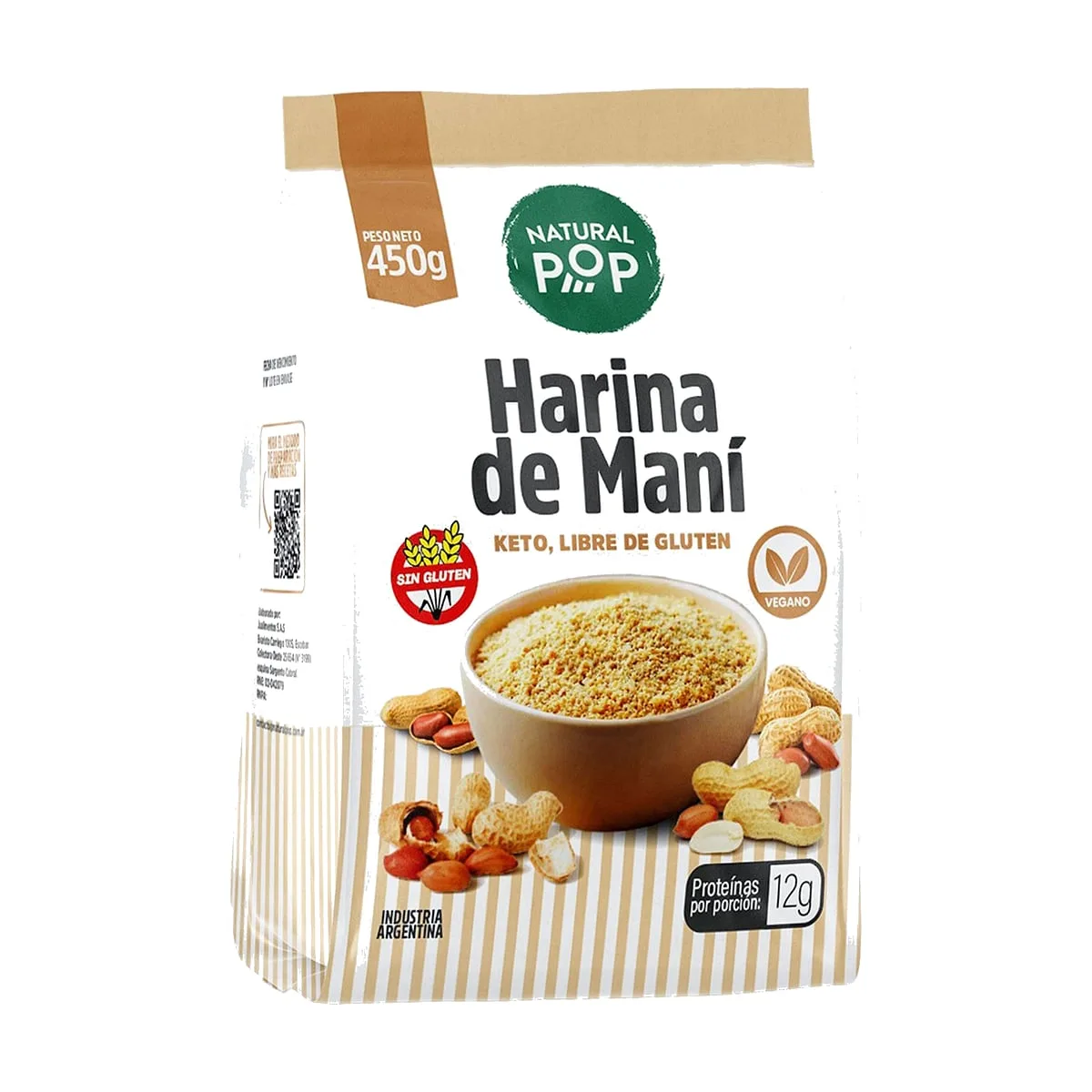 Natural Pop - Harina de mani keto x 450 gr