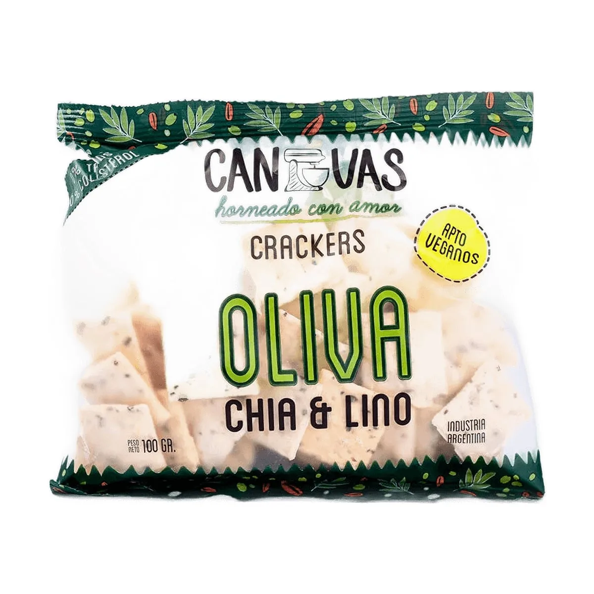 Canvas - Galletitas sabor oliva, chia y lino x 135 gr