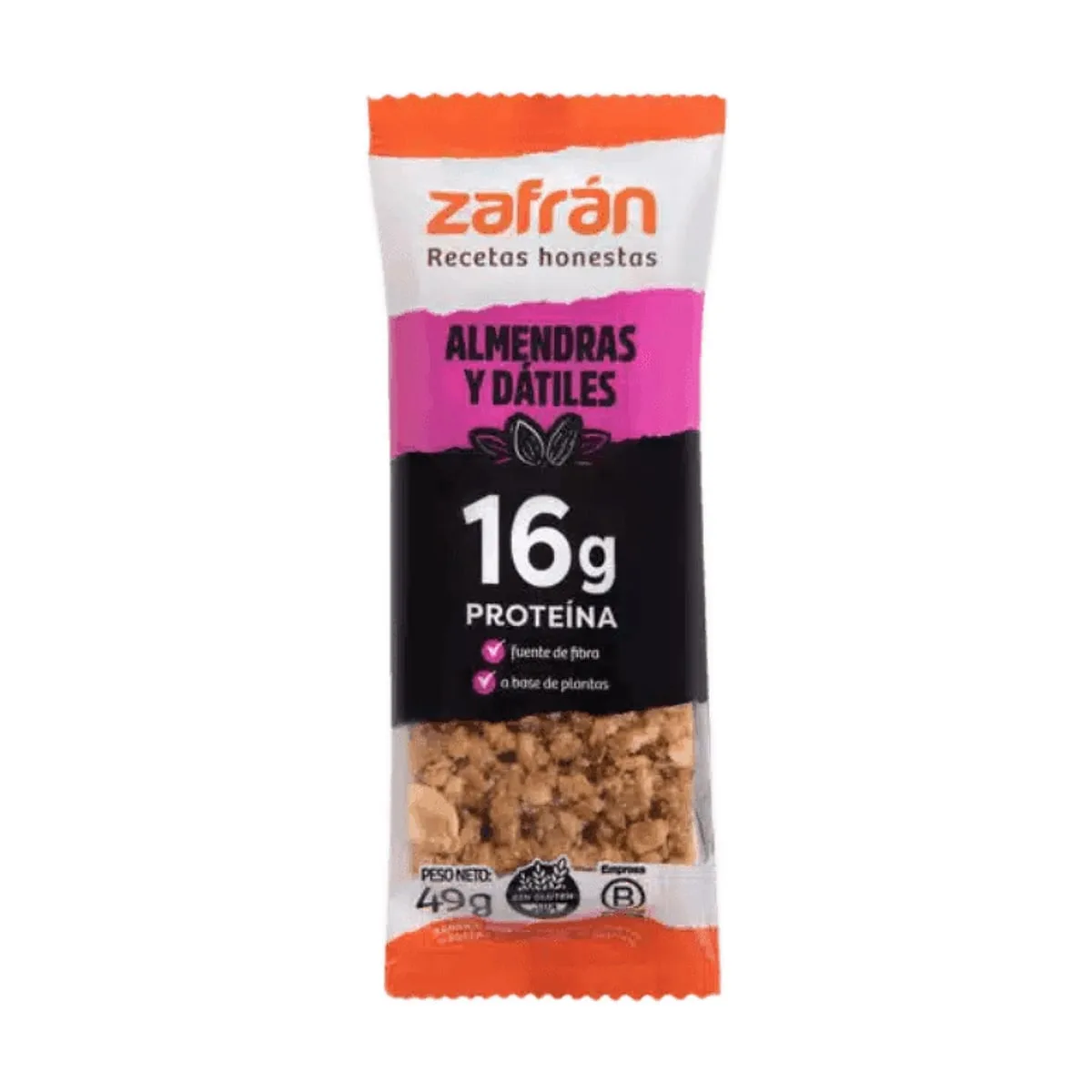 Zafran - Barrita proteica sabor almendras y datiles x 49 gr