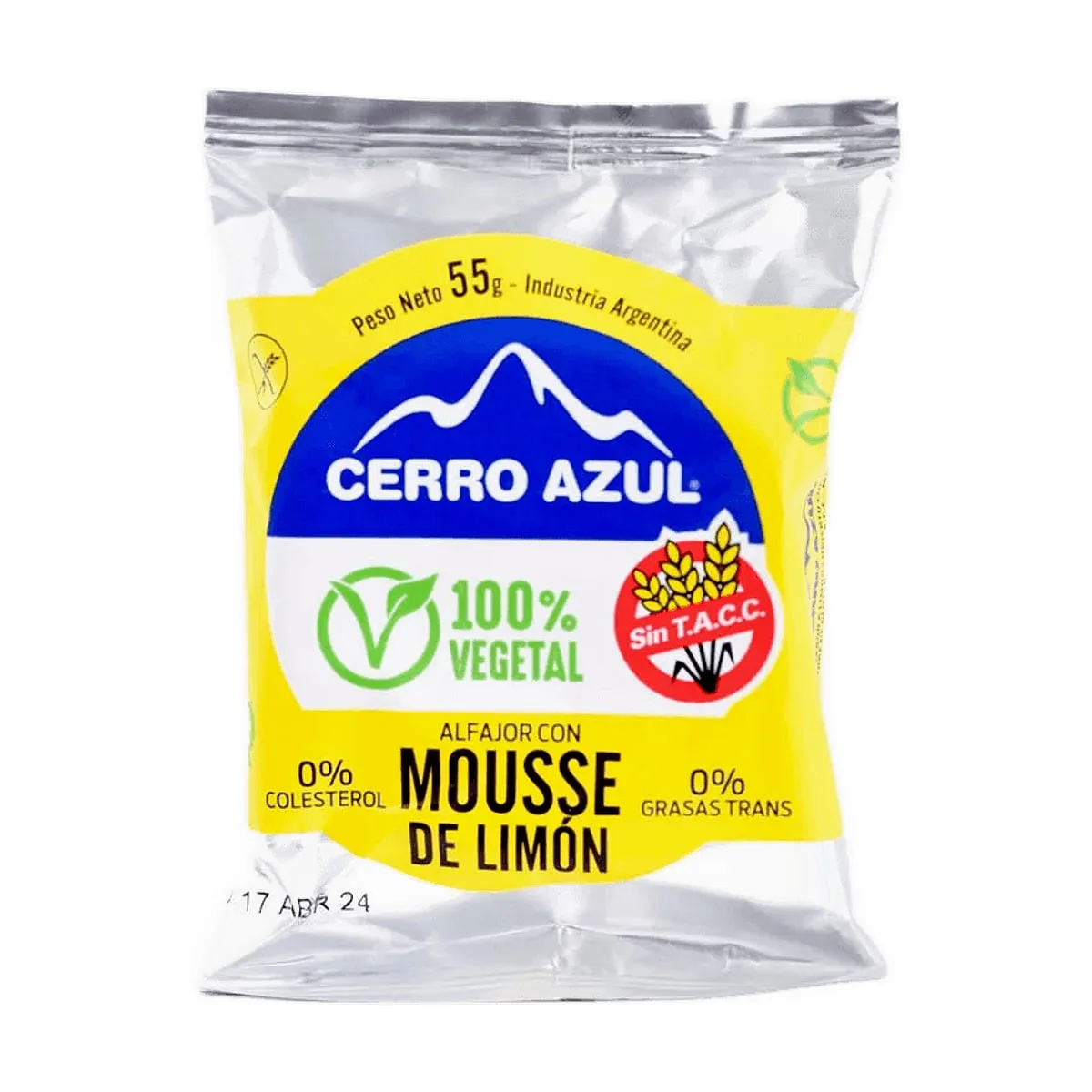 Cerro Azul - Alfajor con mousse de limon vegano x 55 gr