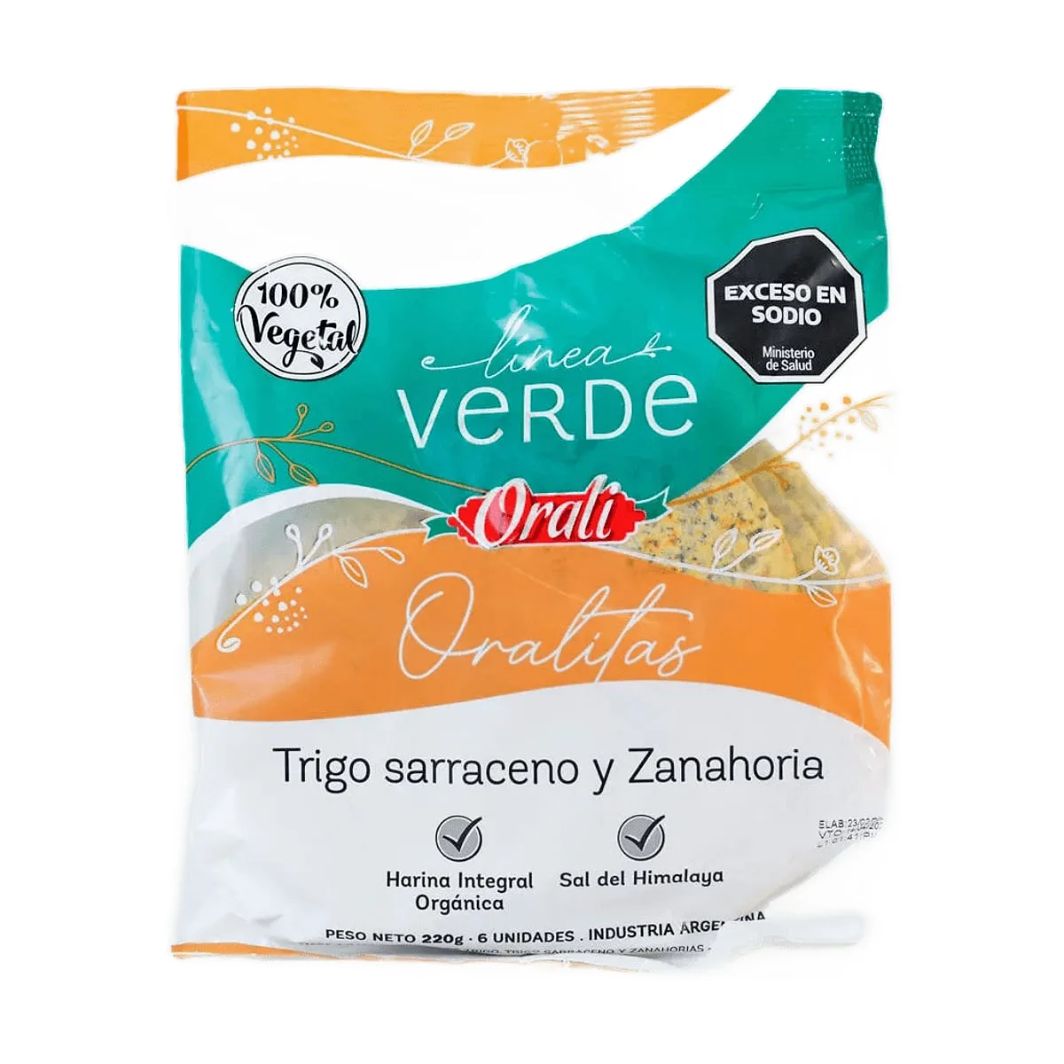 Orali - Tortilla de trigo sarraceno y zanahoria x 220 gr