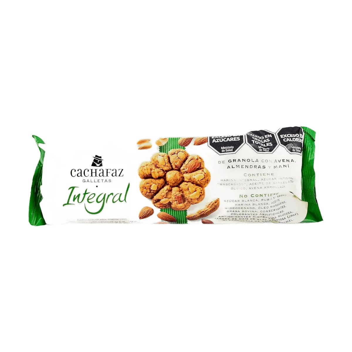 Cachafaz - Galletitas integrales de granola con avena, almendras y mani x 225 gr