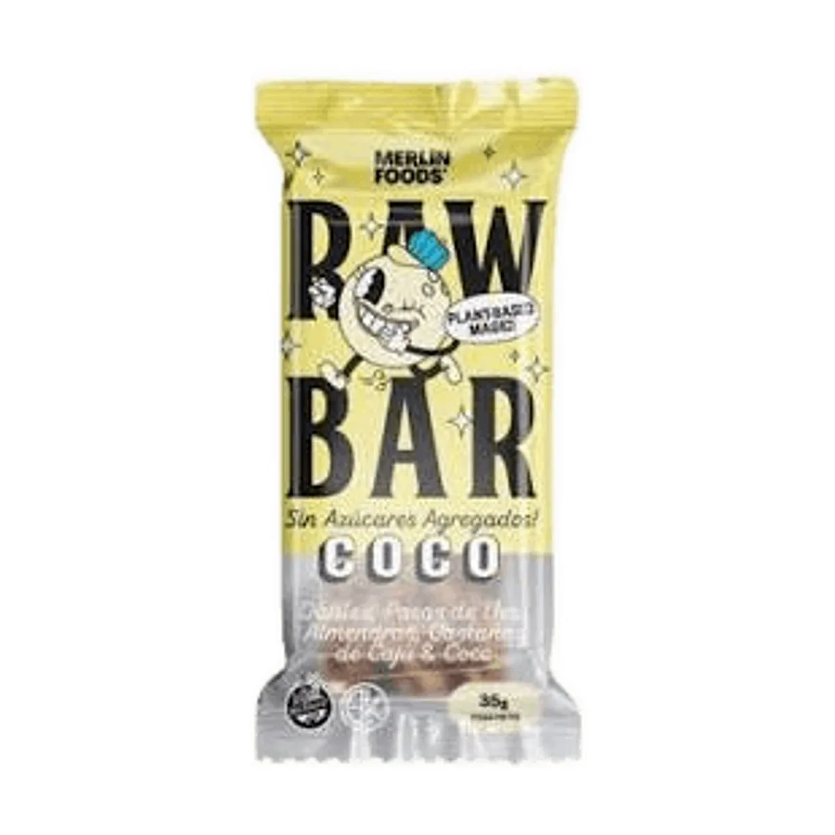 Merlin - Barrita raw sin azucar sabor coco x 35 gr