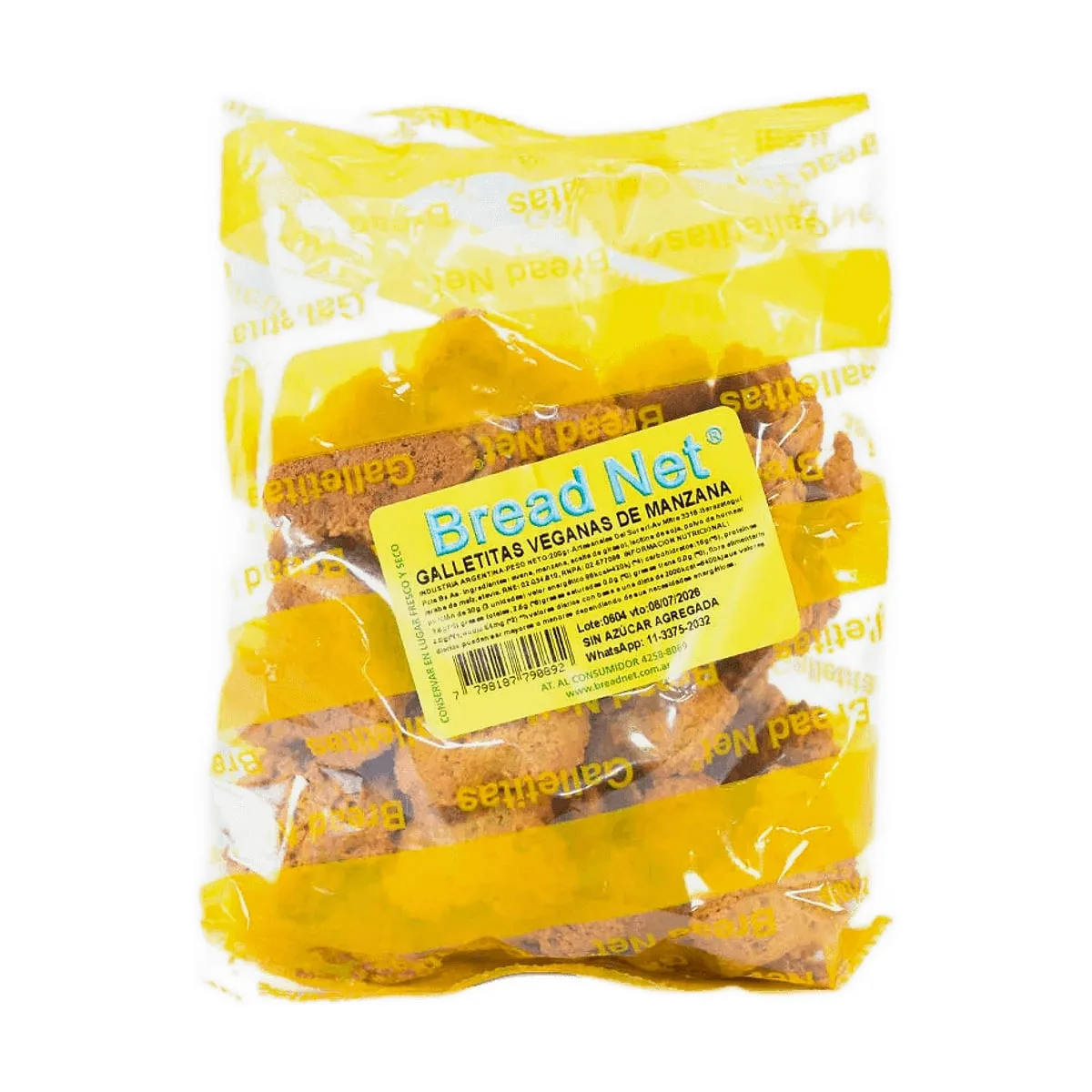 Bread Net - Galletitas veganas sabor manzana x 200 gr