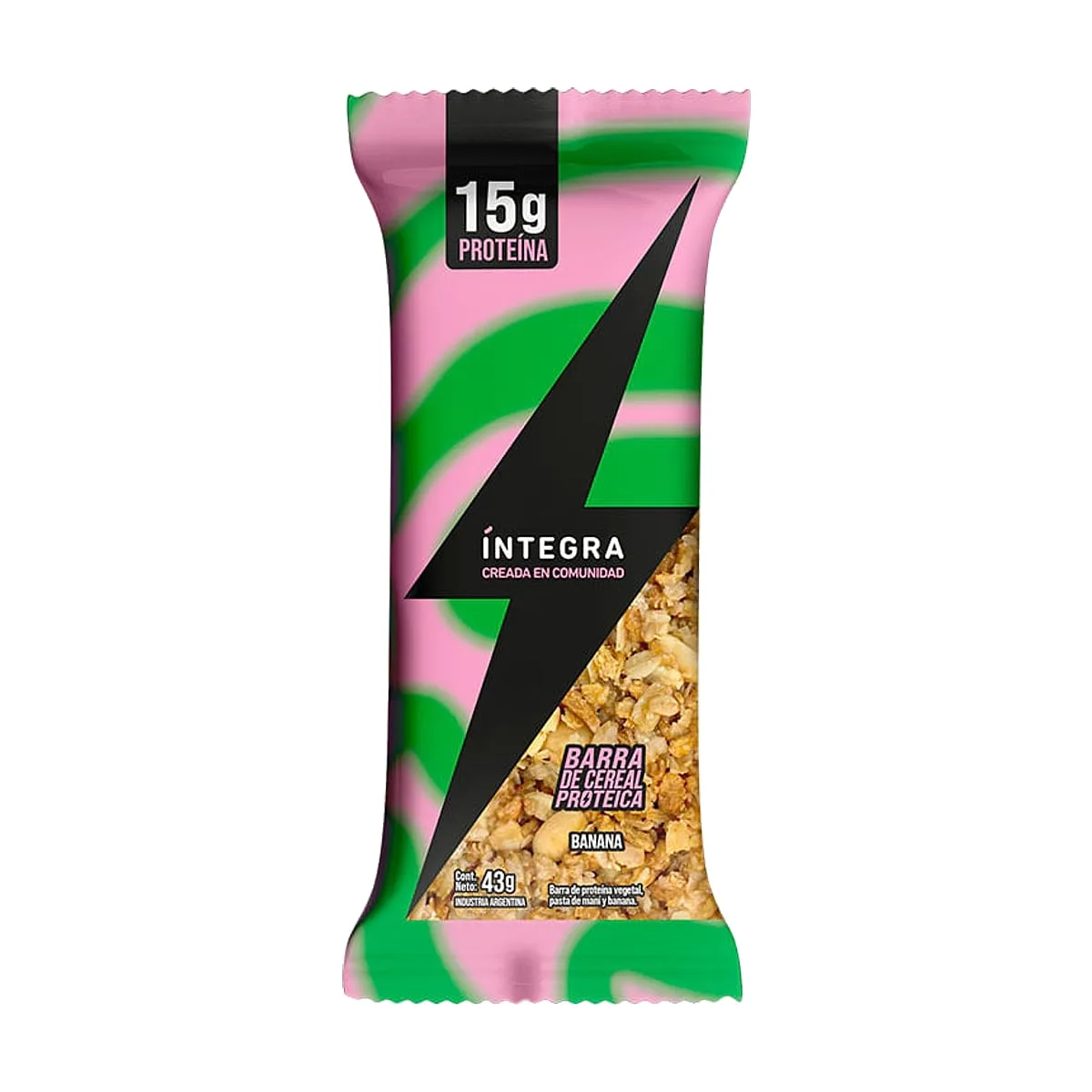 Integra - Barrita de cereal proteica sabor banana x 43 gr