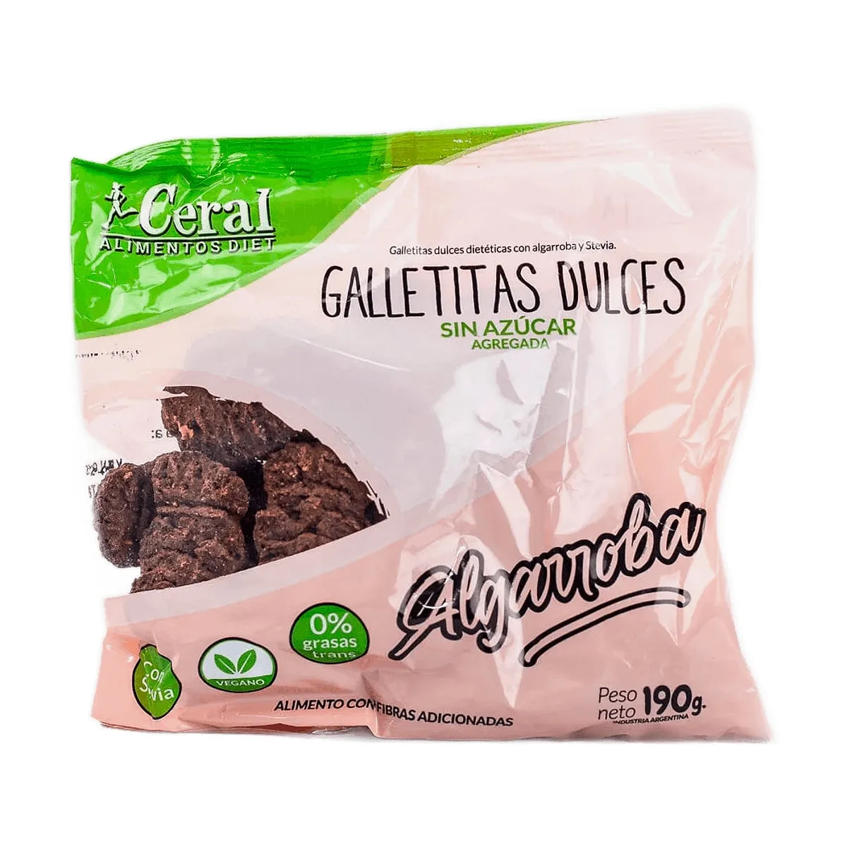 Ceral - Galletitas dulces sin azúcar sabor algarroba x 190 gr