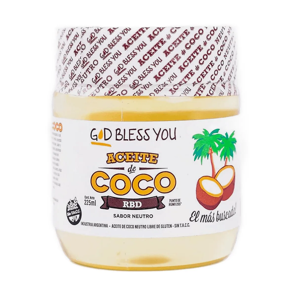 God Bless You - Aceite de coco neutro x 225 ml