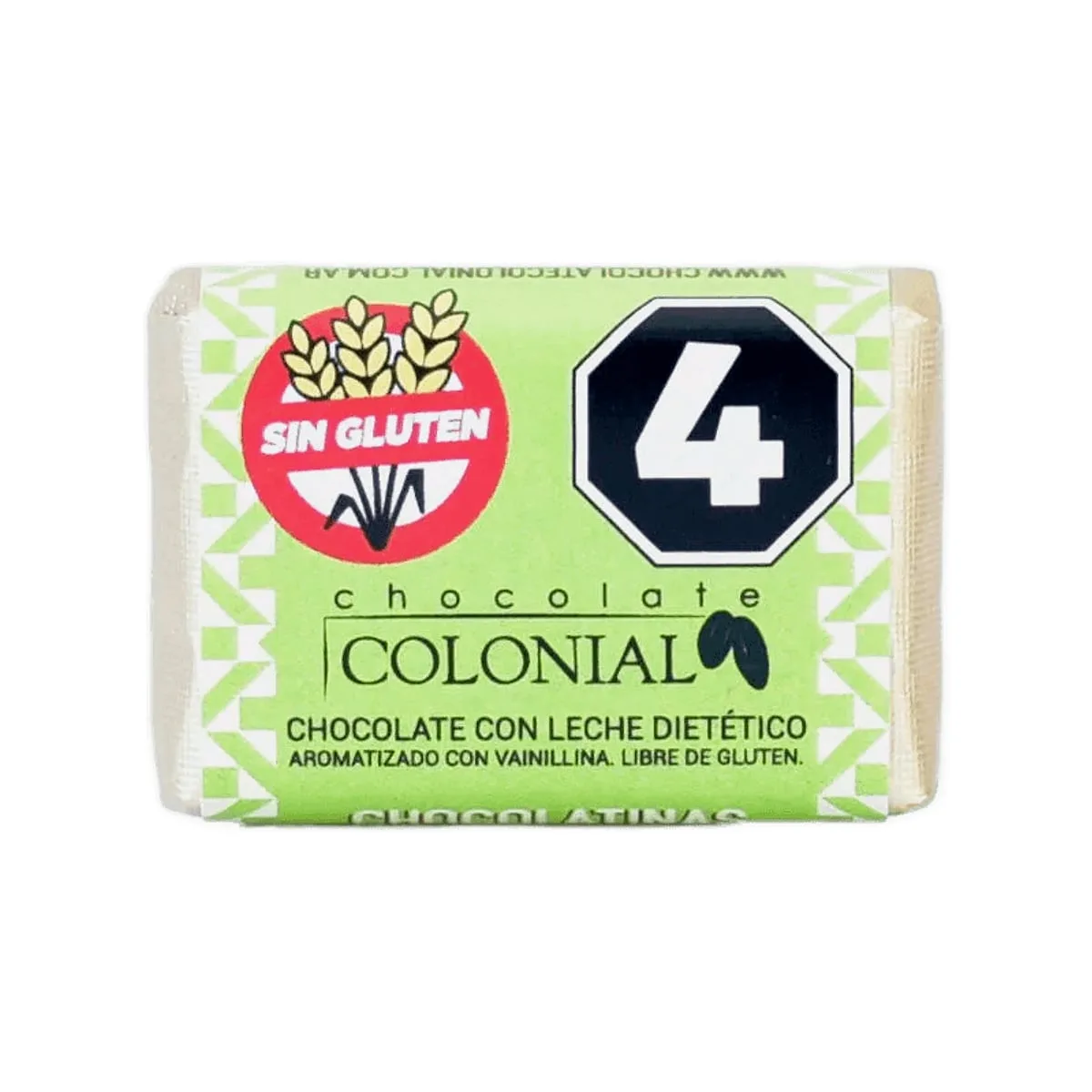 Colonial - Chocolatinas con leche sin azúcar x 5 gr (verde)