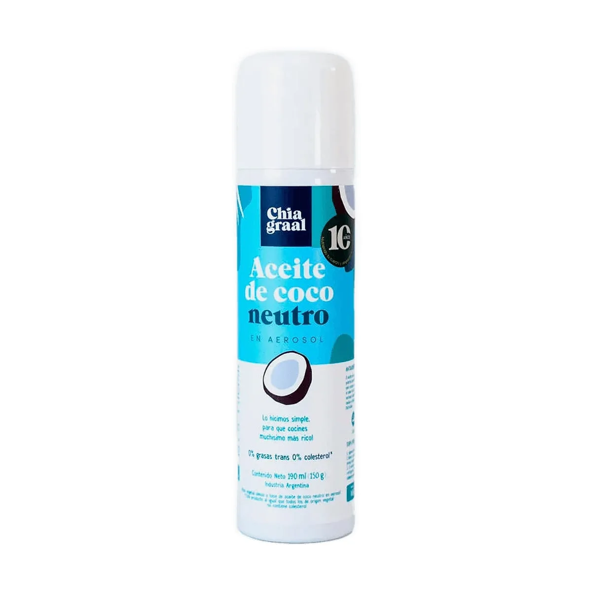Chia Graal - Aceite de coco neutro en aerosol x 190 ml