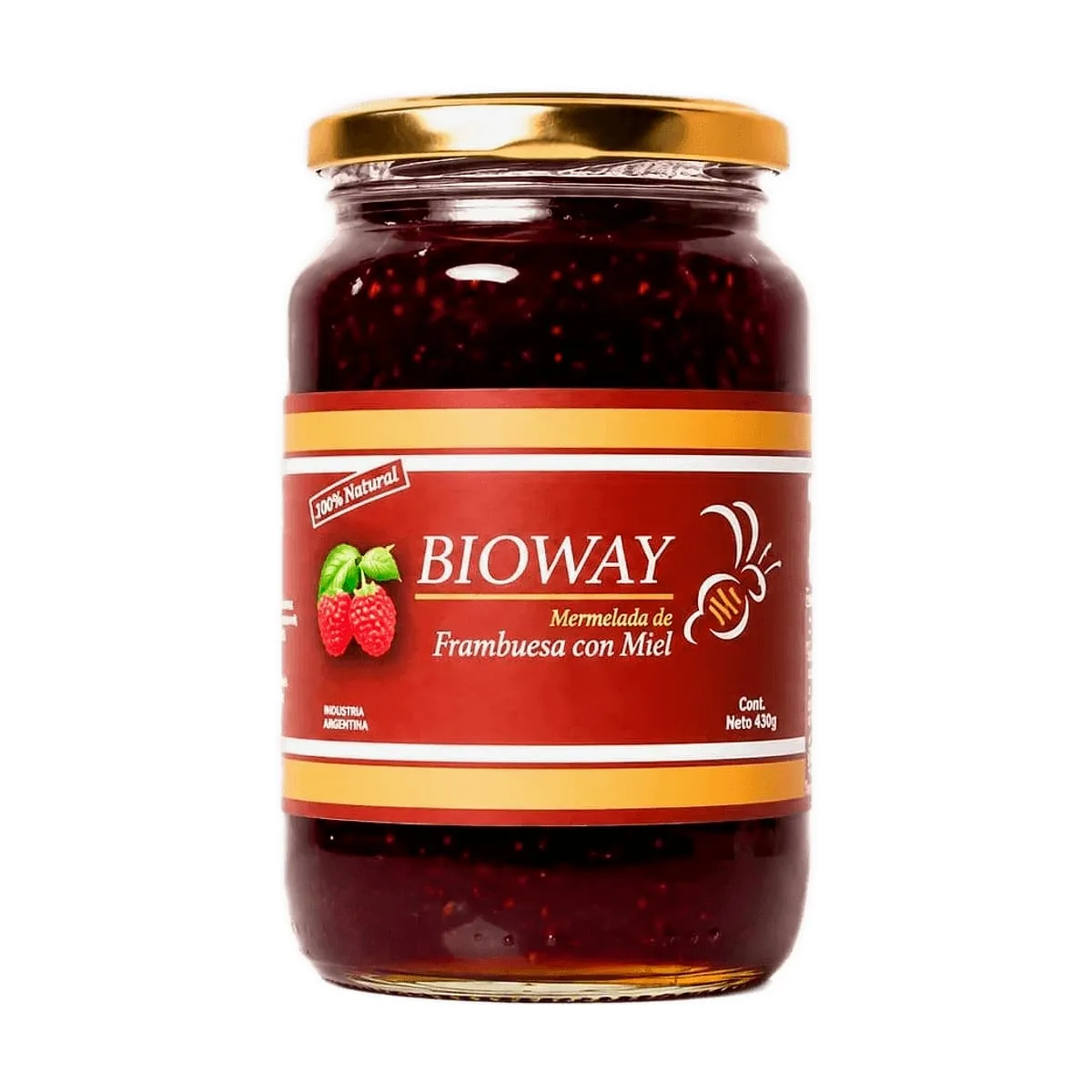 Bioway - Mermelada de frambuesas con miel x 450 gr