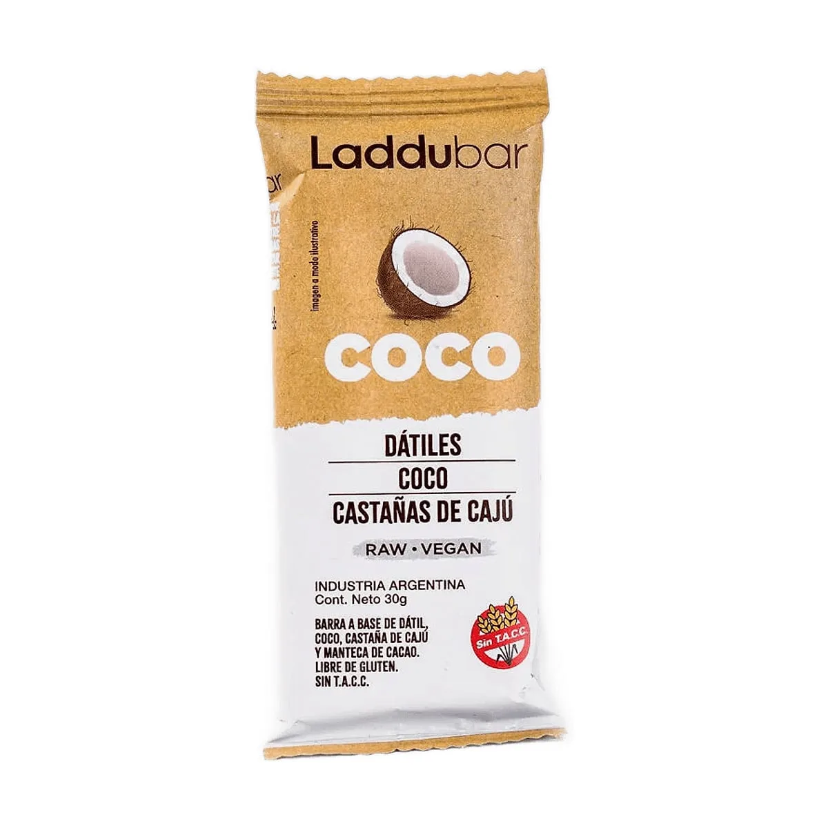 Laddubar - Barritas sabor coco x 30 gr