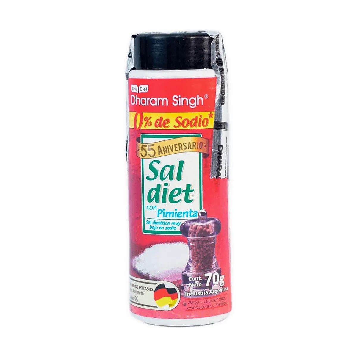 Dharam Singh - Sal diet sin sodio sabor pimienta x 70 gr