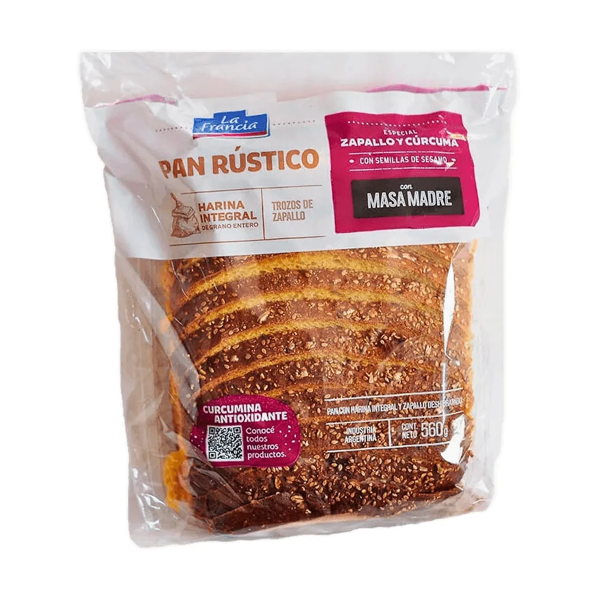 La Francia - Pan rustico seleccion con zapallo y curcuma x 560 gr