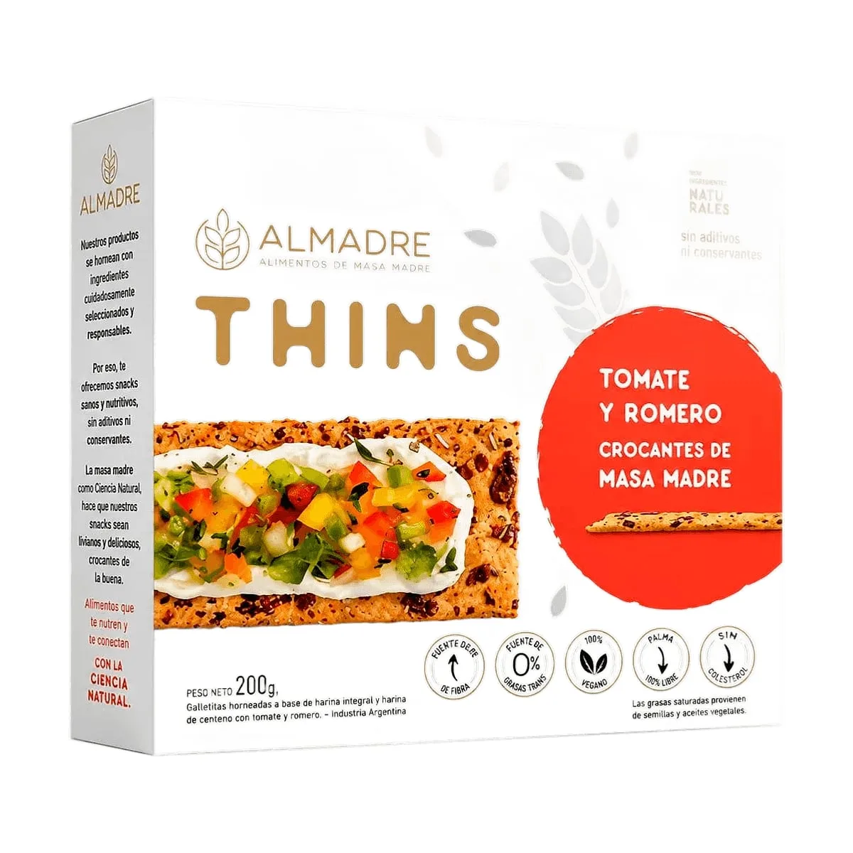 Almadre - Thins de tomate y romero x 160 gr