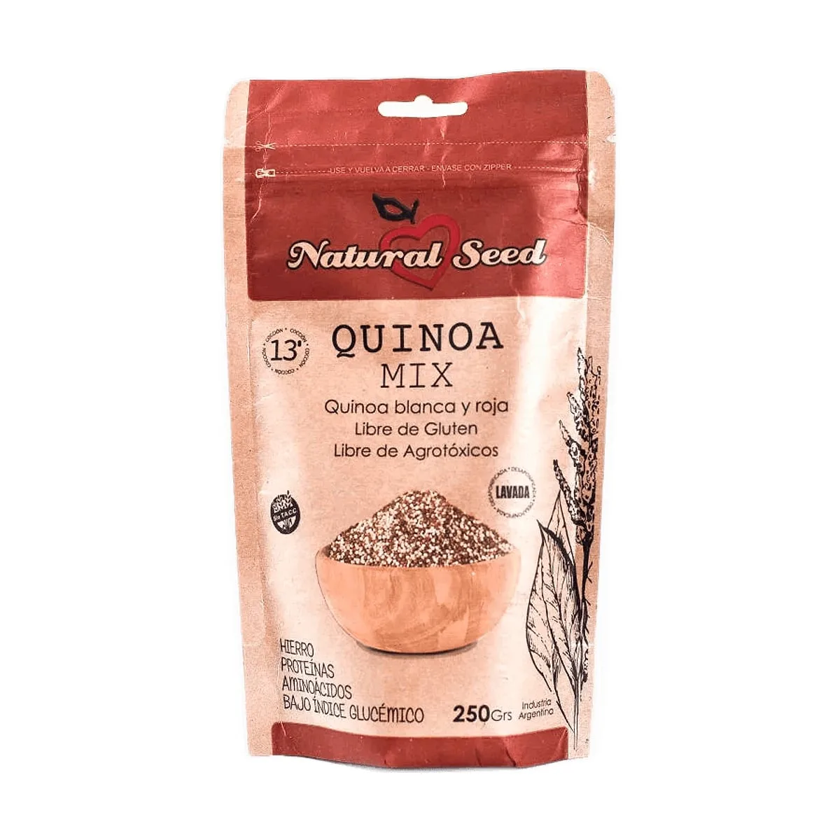 Natural Seed - Semillas de quinoa blanca y roja x 250 gr