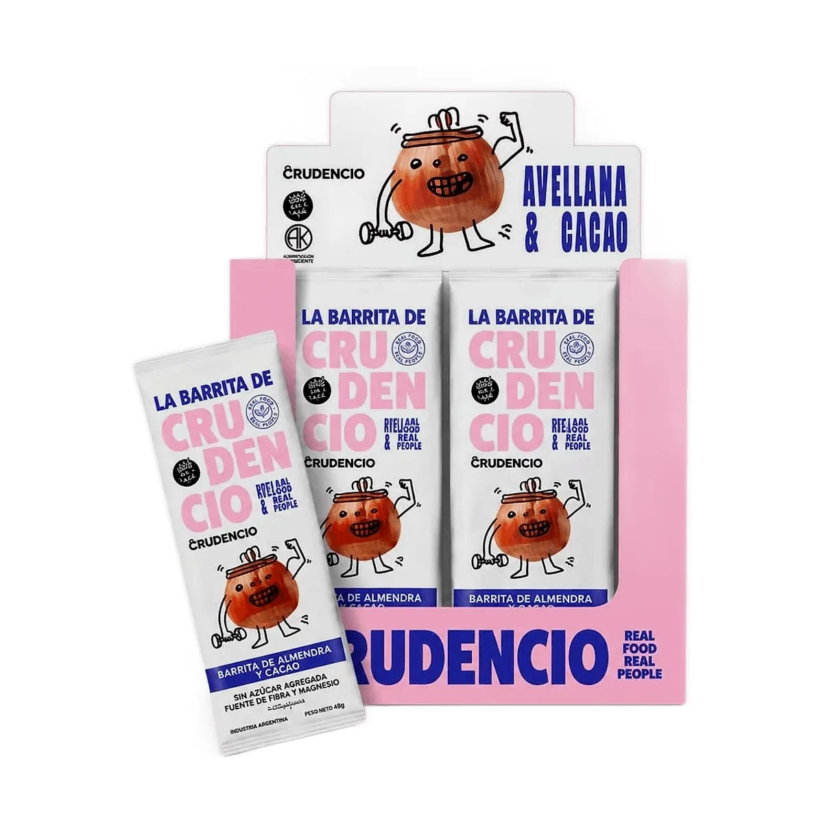 Crudencio - Barrita de almendra y cacao x 45 gr
