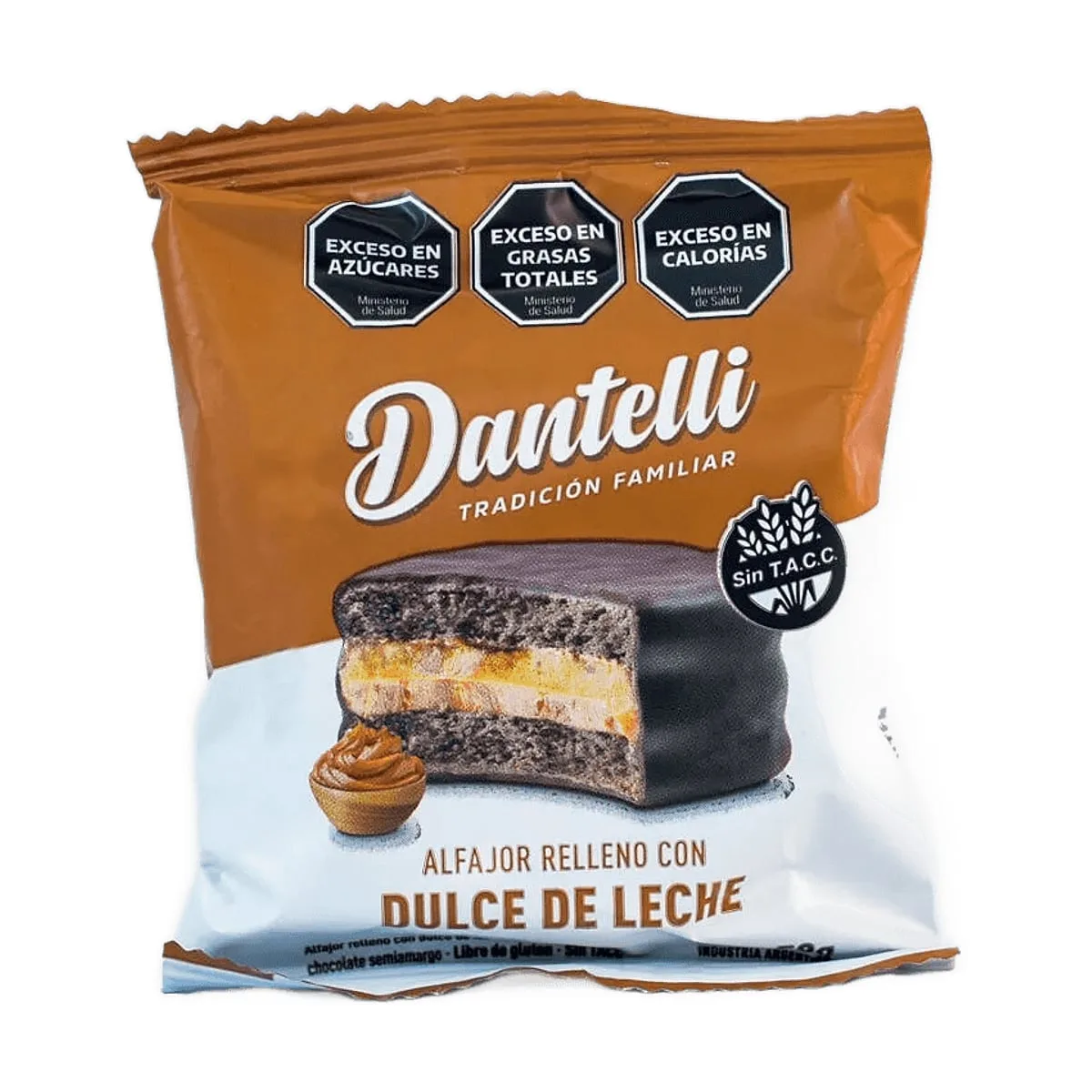 Dantelli - Alfajor de chocolate relleno de dulce de leche x 50 gr