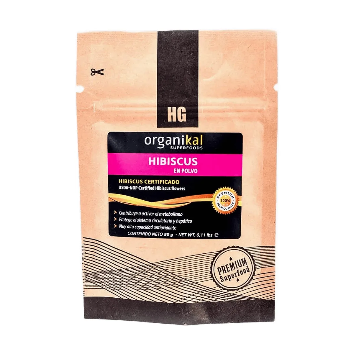 Organikal - Hibiscus en polvo x 50 gr