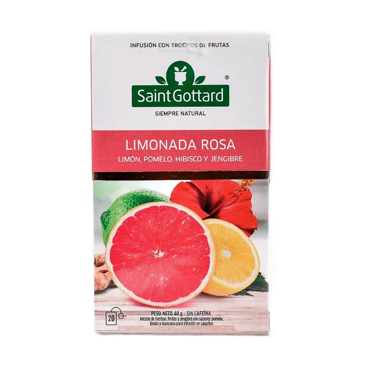 Saint Gottard - Té de limonada rosada x 20 saq