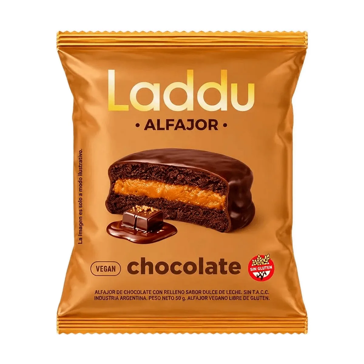 Laddubar - Alfajor de chocolate x 60 gr